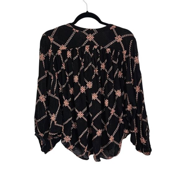 Johnny Was Jade Top L Iman Button Down Embroidered Eyelet Oversized Batwing - Picture 2 of 7